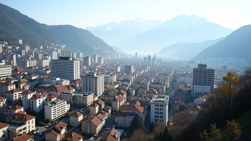 Vue panoramique de Grenoble avec quartiers résidentiels et commerciaux modernes