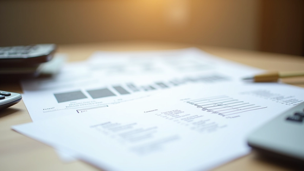 Documents immobiliers avec plans cadastraux, contrats de vente, calculatrice et stylo sur table professionnelle